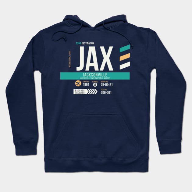 Jacksonville (JAX) Airport Code Baggage Tag B Hoodie by SLAG_Creative